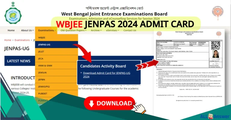 WBJEE JENPAS UG Admit Card 2024